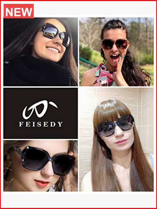 Polarized Square Oversized Sunglasses Sparkling Composite Frame UV400 main image 4
